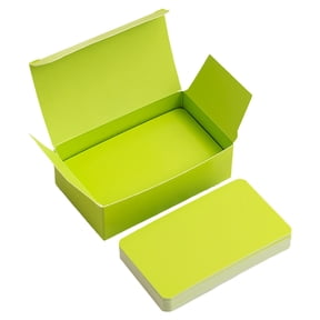 Blank Index Cards with Storage Box,2" x 5" 100 Sheets Unlined Unruled Flash Note Cards,Small Cute Cards Pretty Flashcards for Studying Business and Note Taking,6 Colors Choice(3.66x2.13")(Green)