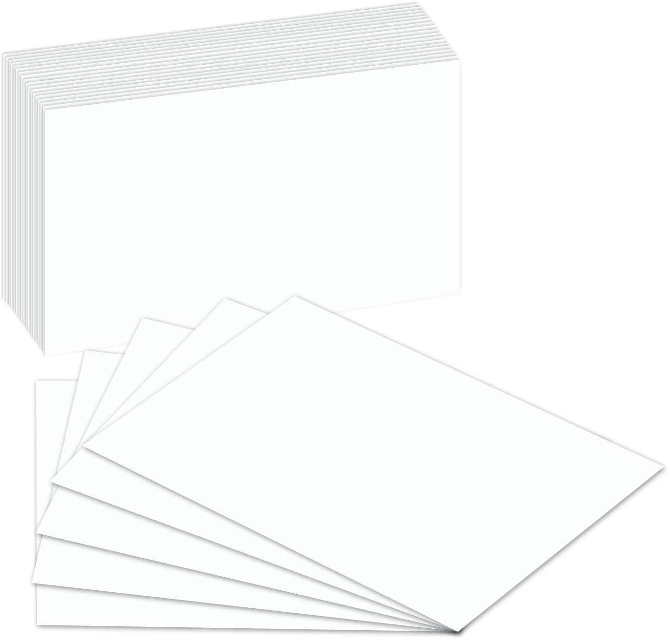 Blank Index Flash Note Cards | 80lb Heavyweight Thick White Cover Stock. 100 Cards Per Pack | 8 x 10
