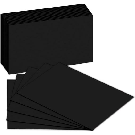 Blank Index Flash Note Cards | Black Colored Cardstock For DYI Greeting & Invitation etc. | 50 Cards Per Pack | 3 x 5