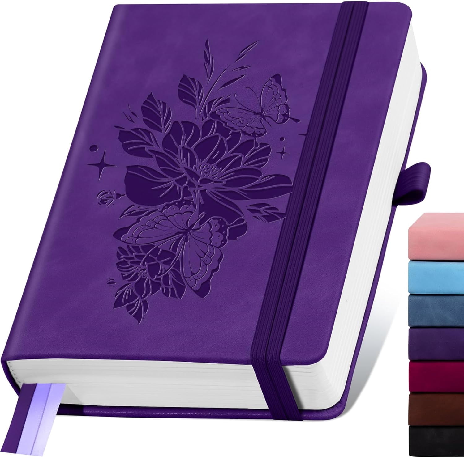 Blank Journal Notebook 365 Pages, A5 Leather Sketch Book for Women ...