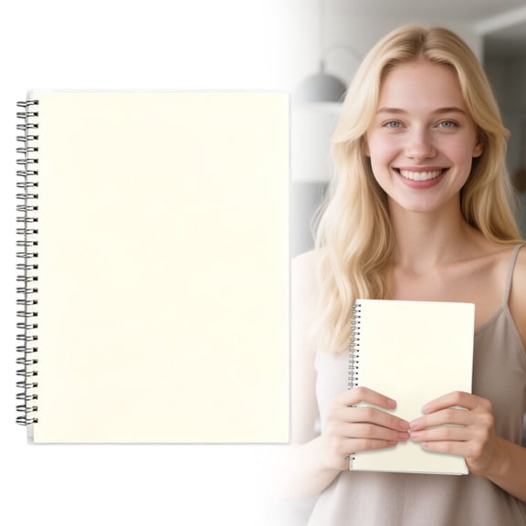 Blank Journal Notebook B5 Spiral Notebook 80 Sheets / 160 Pages Transparent Plastic Cover Notepad for Sketching, Drawing, Painting by Kitecy