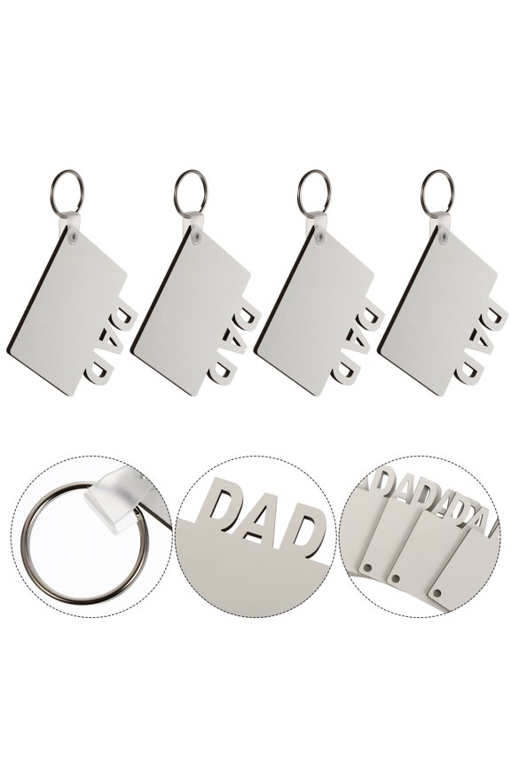 Sublimation Blank Keychain White 8Set 2.9X2.9X0.1In Wood