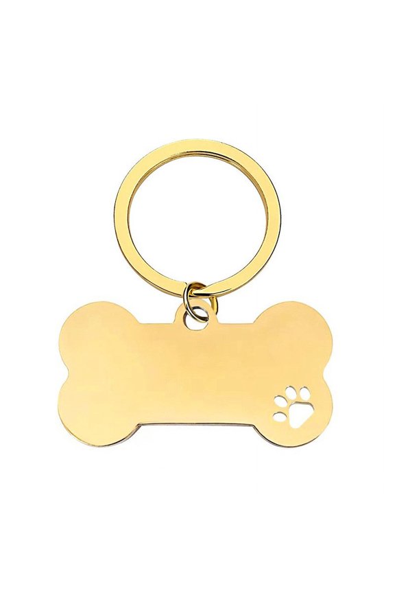 Blank Keychain Material Advertising Logo Hollowed-Out Pet Pendant Bone Dog Tag Engraved Metal Keychain