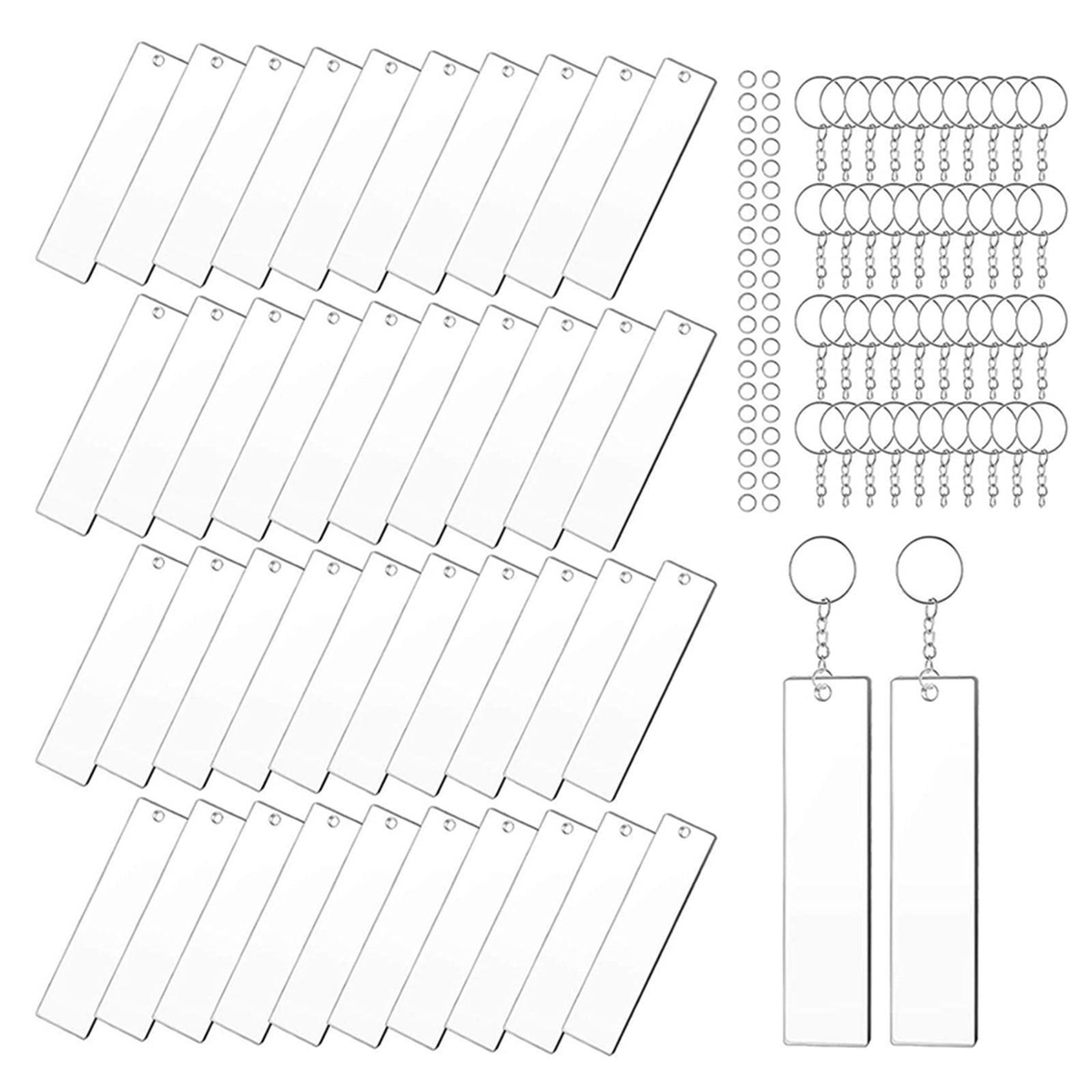 Blank Keychains 40Pcs Heat Transfer Craft for Key Chain DIY Material ...