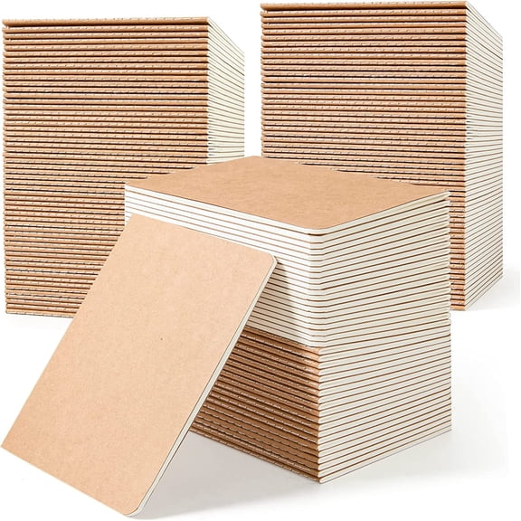 feela 170 Pack Blank Kraft Notebooks, Unlined Sketchbook Mini Cute Note Pad for Drawing Writing, Journal Bulk For Office Supplies, A6, 48 Pages, 4.25 X 5.5, Brown