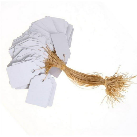 Blank Kraft Paper Gift Tags with Prepunched Hole and Natural Jute Twine for Labeling and Decoration 100 Pack Durable Cardstock for Crafts DIY Projects and Party Favors