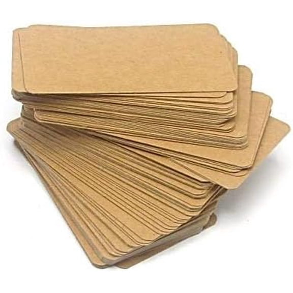 Blank Kraft Paper Mini Cards 100 PCS In A Box - Message Card, Business Card - 1.75 x 3.2 Inch - Brown. By