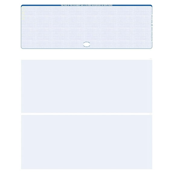 Blank Laser Checks - Top Position Blue 500 - Software Compatible