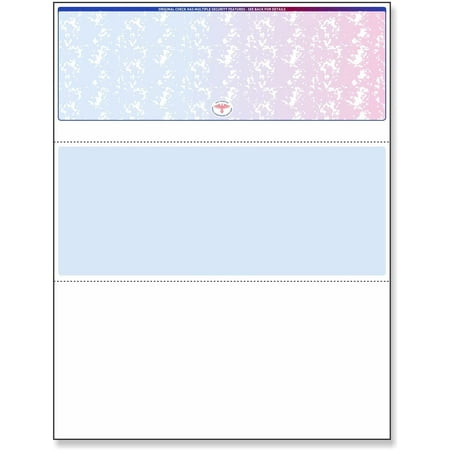 Blank Laser/ Jet Prismatic Red/Blue Laser Check Stock Check On The Top, for Versacheck, QuickBooks, and Other Check Writing Software (250 Per Pack)