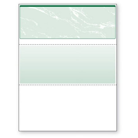 Blank Laser Top Check Paper, Green