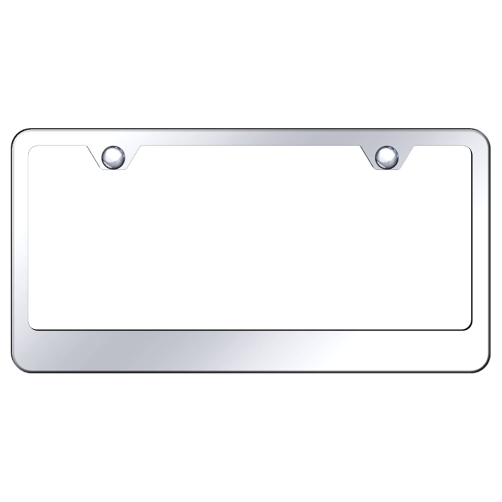 Blank License Plate Frame 2 Hole Wide Bottom Frame Mirror Polished
