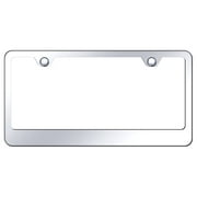 Blank License Plate Frame - 2 Hole Wide Bottom Frame - Mirror Polished Stainless Steel