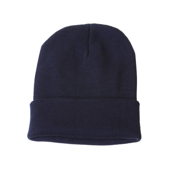 Blank Long Cuff Beanie - Navy Blue