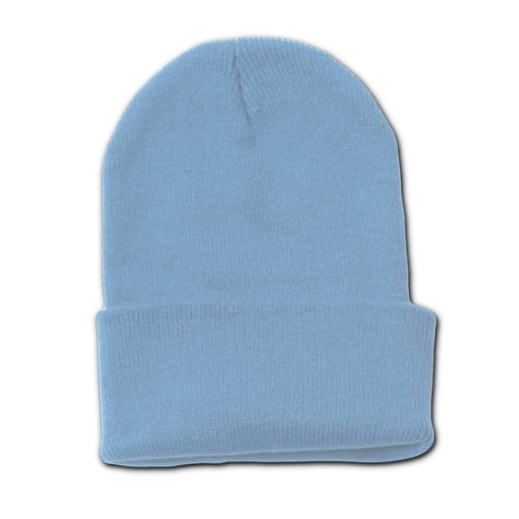 Blank Long Cuff Beanie - Sky Blue
