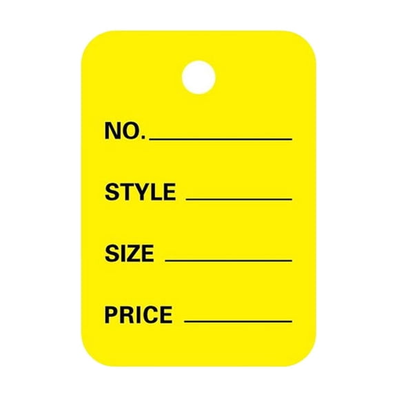 Blank Marking Label,100-Piece Hard Paper Tag Set with Marking Function,1.37''x1.96'' Size Labels in Assorted Colors for Organization, Pricing and Product Identification with Pre-Punched(Yellow)