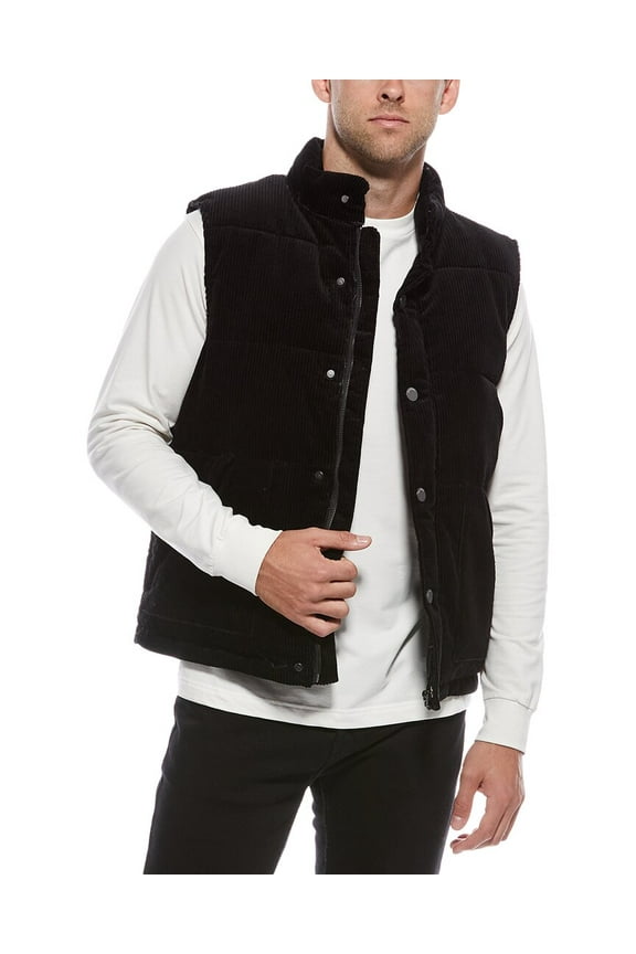 mens Corduroy Vest, m, Black