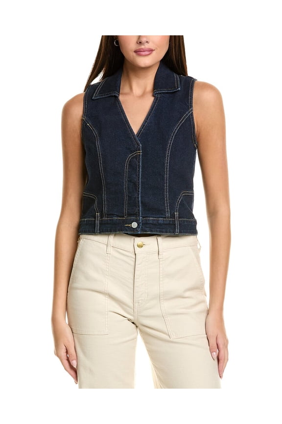 womens Denim Vest, xs, Blue