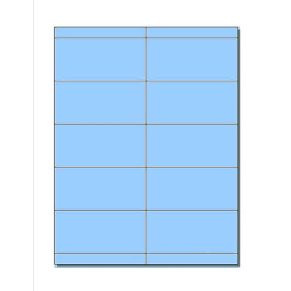 Blank Name Badge Inserts on 8.5" x 11" Blue Vellum, 10-UP(4.25x2.5)- 50 Sheets