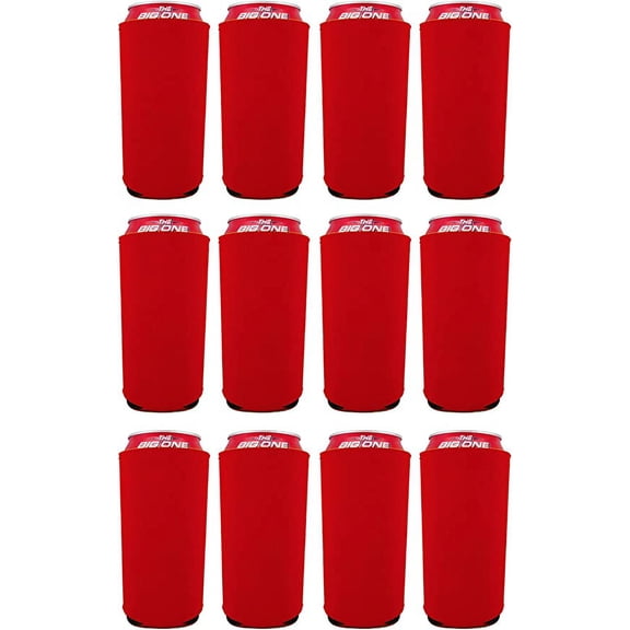 Blank Neoprene 24 oz. Can Coolie (12 Pack, Red