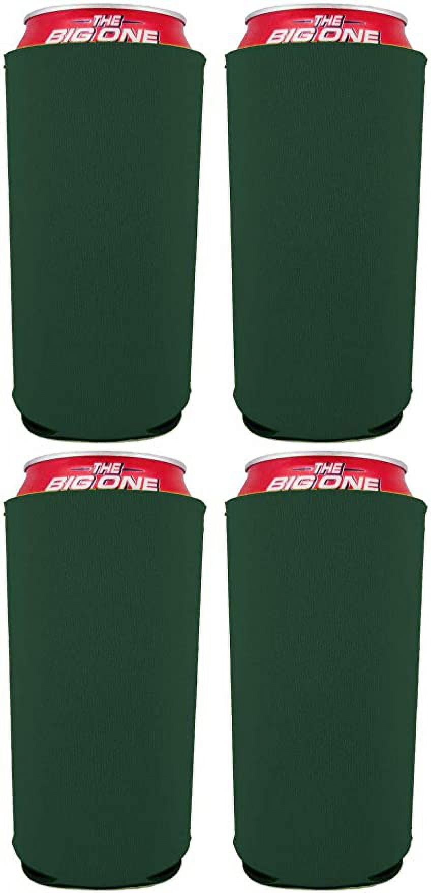Blank Neoprene 24 oz. Can Coolie (4 Pack, Dark Green)