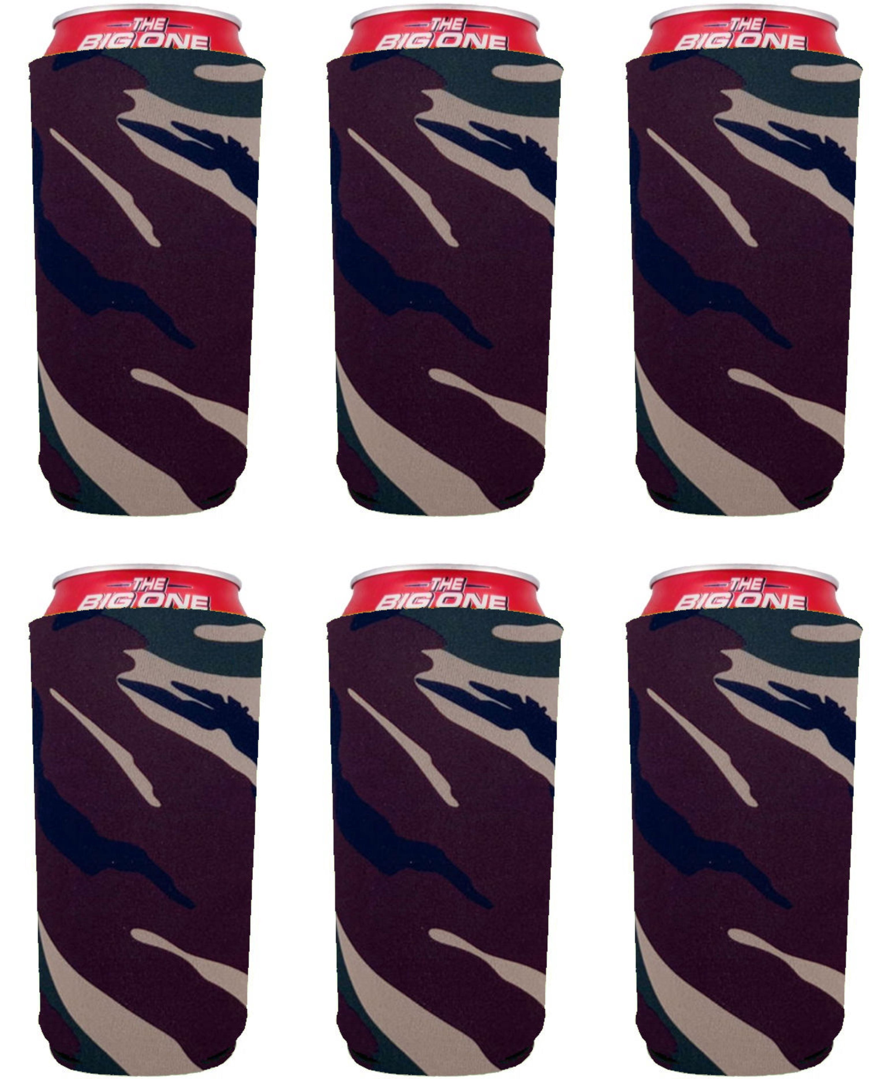 Blank Neoprene 24 oz. Can Coolie (6 Pack, Green Camo)