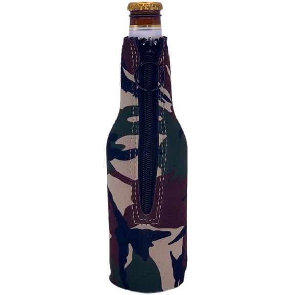 Blank Neoprene Beer Bottle Coolie (1, Green Camo)
