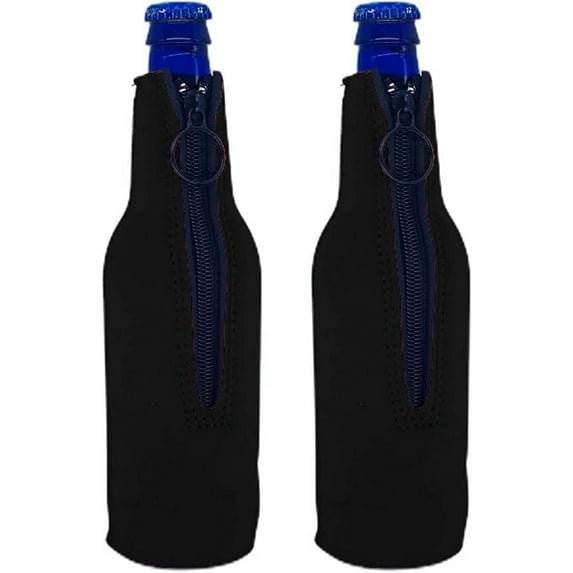 Blank Neoprene Beer Bottle Coolie (2 Pack, Black)
