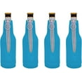 thumbnail image 1 of Blank Neoprene Beer Bottle Coolie (4 Pack, Neon Blue), 1 of 8