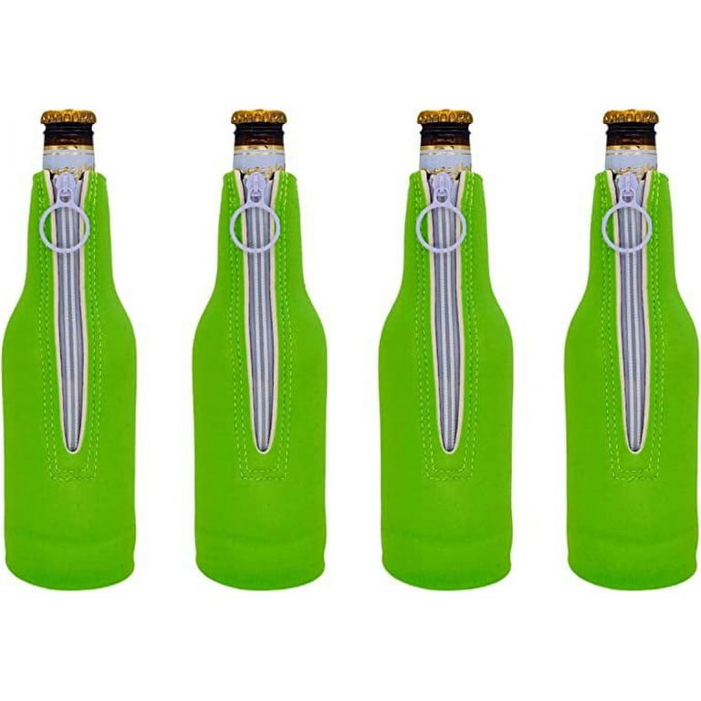 Blank Neoprene Zipper Beer Bottle Coolie Variety Color Packs