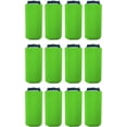 thumbnail image 1 of Blank Neoprene Collapsible 16 oz. Can Coolie (12 Pack, Neon Green), 1 of 7