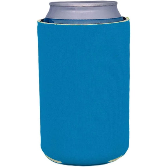 Blank Neoprene Collapsible Can Coolie (1, Neon Blue)