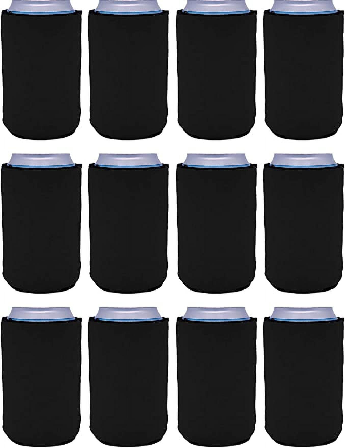 Blank Neoprene Collapsible Can Coolie (12 Pack, Black)