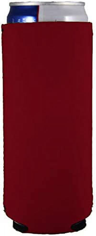 Blank Neoprene Collapsible Slim Can Coolie (1, Burgundy)