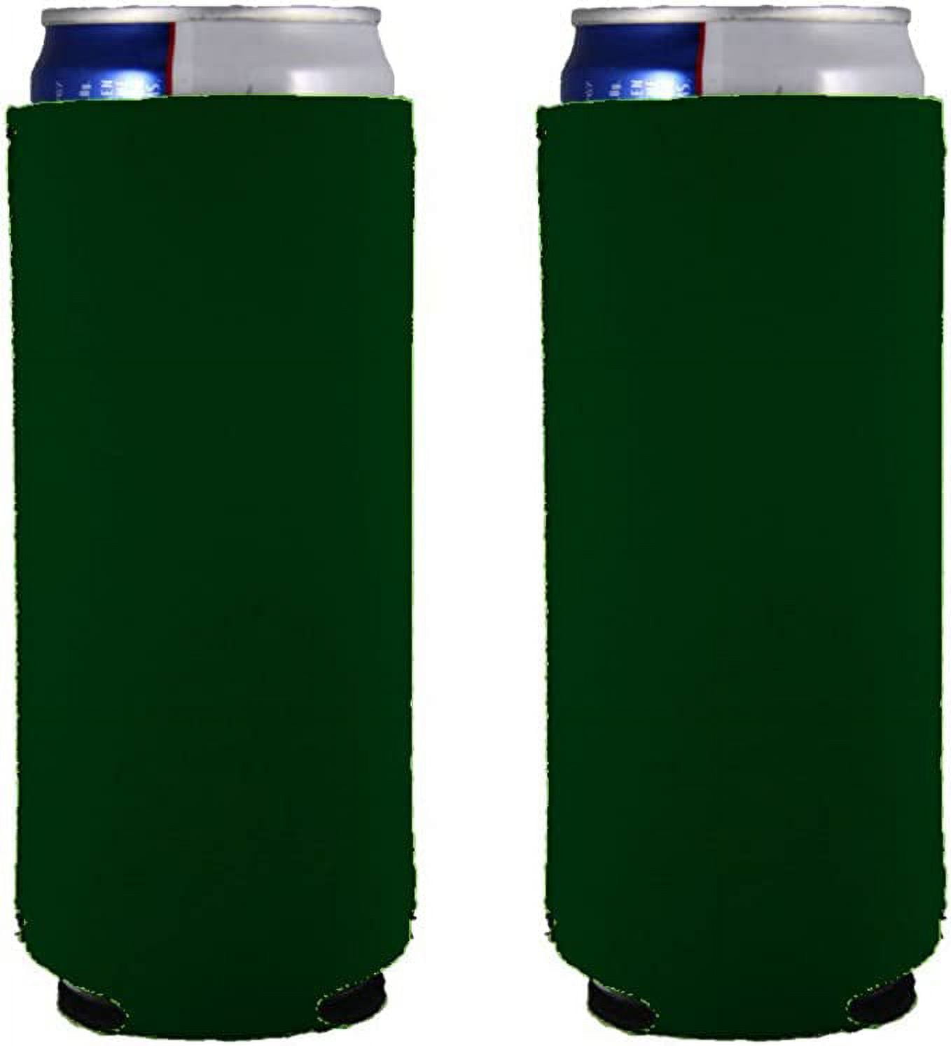 Blank Neoprene Collapsible Slim Can Coolie (2 Pack, Dark Green)