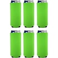 thumbnail image 1 of Blank Neoprene Collapsible Slim Can Coolie (6 Pack, Neon Green), 1 of 7