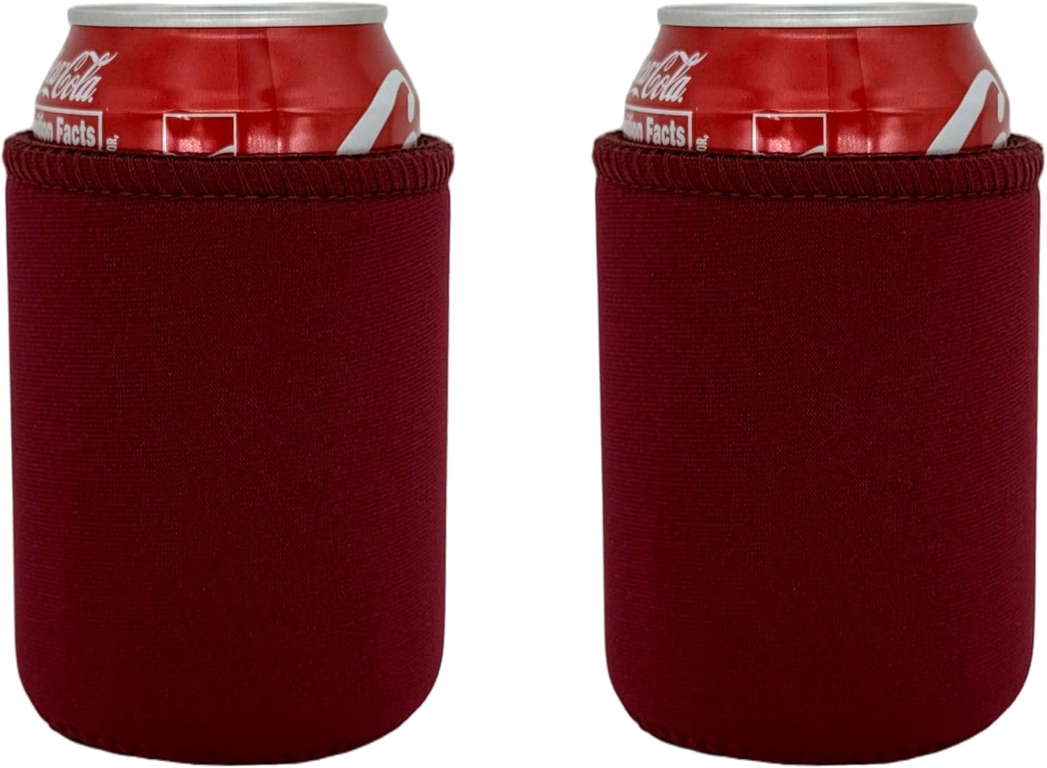 Blank Neoprene Full Bottom Can Coolie (2 Pack, Burgundy)