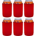thumbnail image 1 of Blank Neoprene Full Bottom Can Coolie (6 Pack, Red), 1 of 8