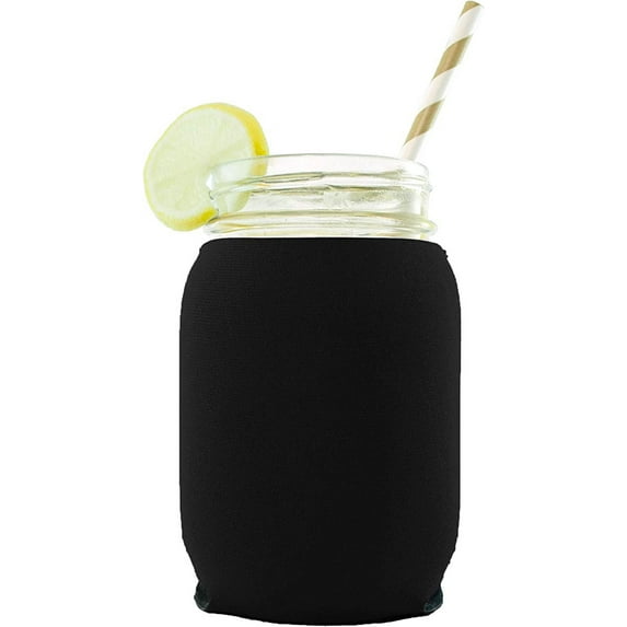 Blank Neoprene Mason Jar Coolie (Fits 16oz Jars) (Black, 1)
