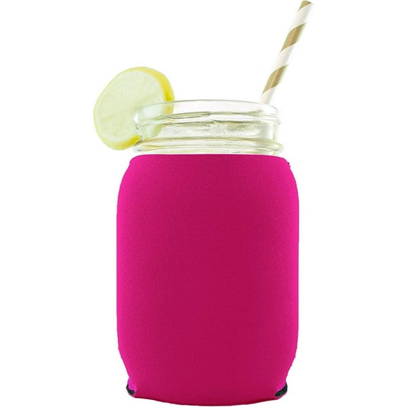 Blank Neoprene Mason Jar Coolie (Fits 16oz Jars) (Magenta, 1)