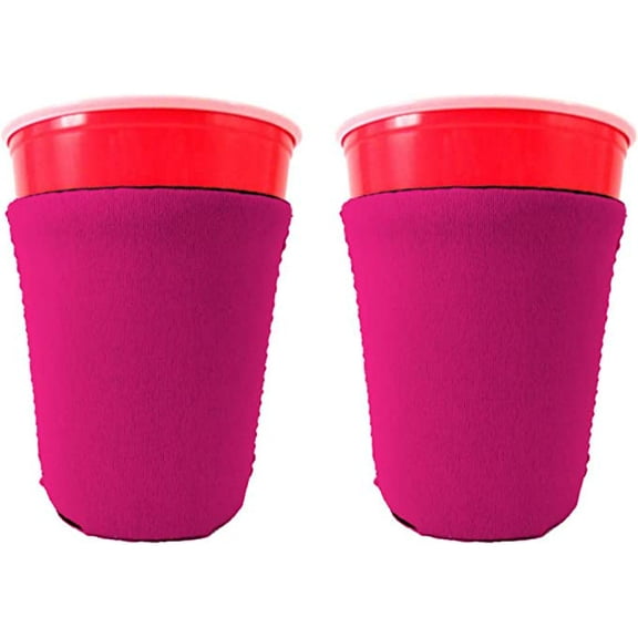 Blank Neoprene Party Cup Coolie (2 Pack, Magenta)