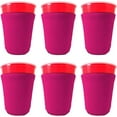 thumbnail image 1 of Blank Neoprene Party Cup Coolie (6 Pack, Magenta), 1 of 6