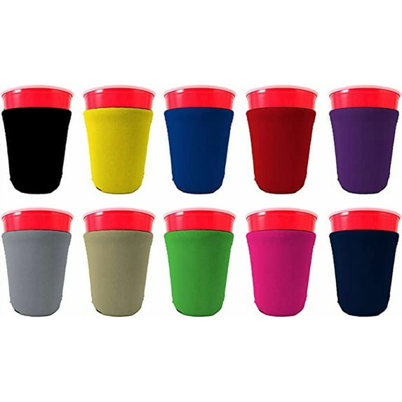 Blank Neoprene Party Cup Coolie (Variety Color 10 Pack)