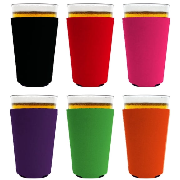 Blank Neoprene Pint Glass Coolie (Variety Color 6 Pack - Bright)