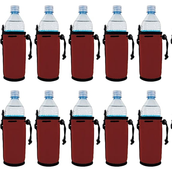 Blank Neoprene Water Bottle Coolie (10 Pack, Burgundy)