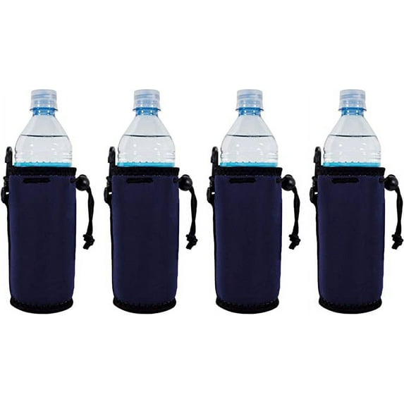 Blank Neoprene Water Bottle Coolie (4 Pack, Navy)