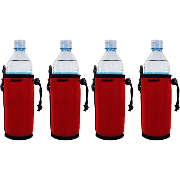 Blank Neoprene Water Bottle Coolie (4 Pack, Red)