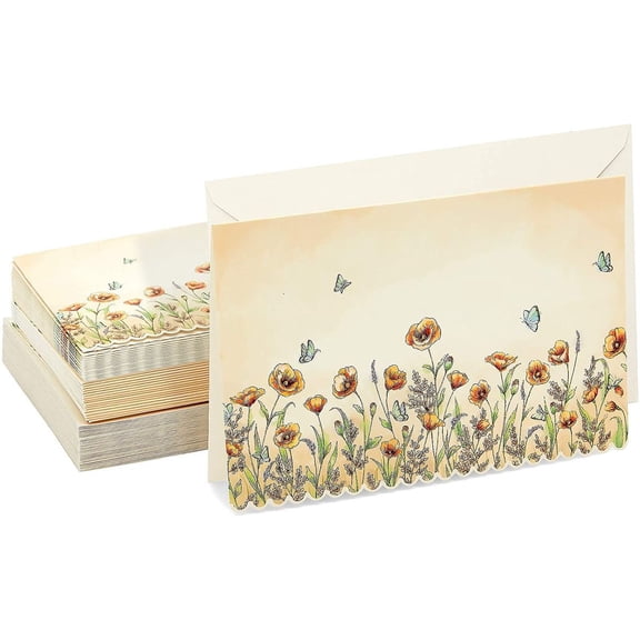 Blank Note Cards with Envelopes, Butterfly Notecards (4 x 6 In, 36 Pack)