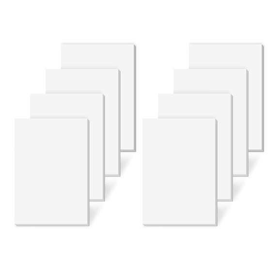 Blank Note Pads 3x5, 50 Sheets Each Scratch Pad, 80 GSM Thick Writing Paper, Bulk Pack of 8, Server Notepads for Quick Memos, Grocery Lists, Home Office Supplies, White
