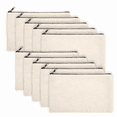 thumbnail image 1 of Blank Pencil CasesCosmetic Bags - Multi-Purpose Canvas Pencil Pouch with Sturdy Zipper, Cosmetic Bag Travel Toiletry Bag for DIY craft design packages Beige-10 Pcs, 1 of 6