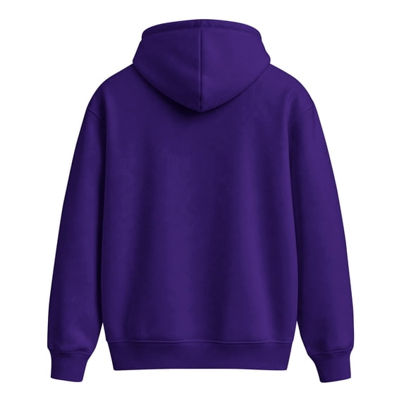 Blank Plain Pullover Hoodie for Men, Solid Hooded Sweatshirt, Loose Fit Long Sleeve Hoodie, Drawstring Pocket Casual Athletic Sweat Top Purple S